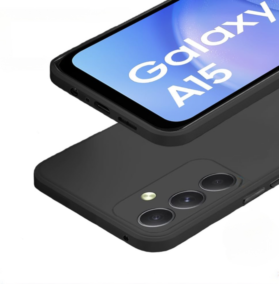 Pouzdro pro Samsung Galaxy A15, Silicone Lite, černé + 9H sklo