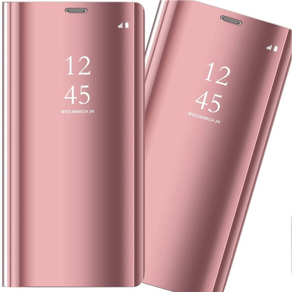 Pouzdro pro Samsung Galaxy A72 5G, Clear View, růžové rose gold