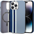 Pouzdro pro iPhone 14 Pro, Carbon Fiber MagSafe, modré