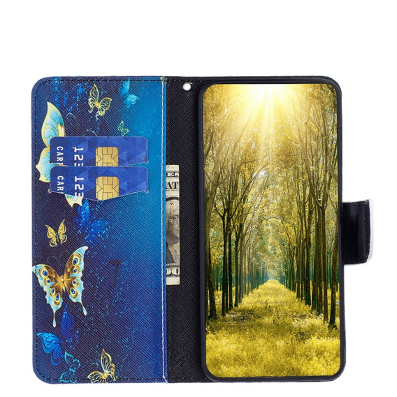 Klopové pouzdro pro TCL 40 NxtPaper, Wallet, Butterflies modré