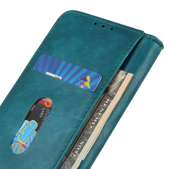 Pouzdro pro Motorola Moto G22, Wallet Litchi Leather, zelené