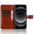 Klopové pouzdro pro Xiaomi 14 Ultra, Crazy Horse Wallet, hnědé