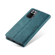 Pouzdro CASEME pro Xiaomi Redmi Note 10 Pro, Leather Wallet Case, modré