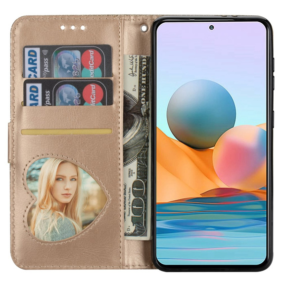 Klopové pouzdro pro Samsung Galaxy A55, Wallet Zipper Pocket Glittery, zlaté