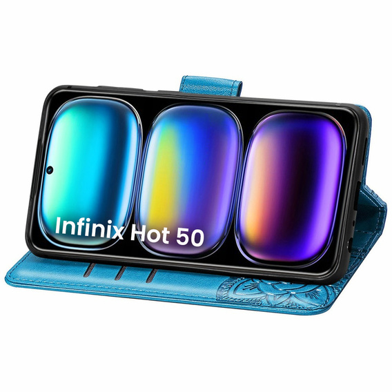 Klopové pouzdro pro Infinix Hot 50 4G, Butterfly, modré