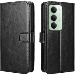 Klopové pouzdro pro Xiaomi Redmi 15 5G / 4G, texturované Crazy Horse, černé