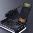Pouzdro pro Samsung Galaxy S25 Ultra, Kickstand Bumper, s krytem objektivu, pro MagSafe, černá / červená