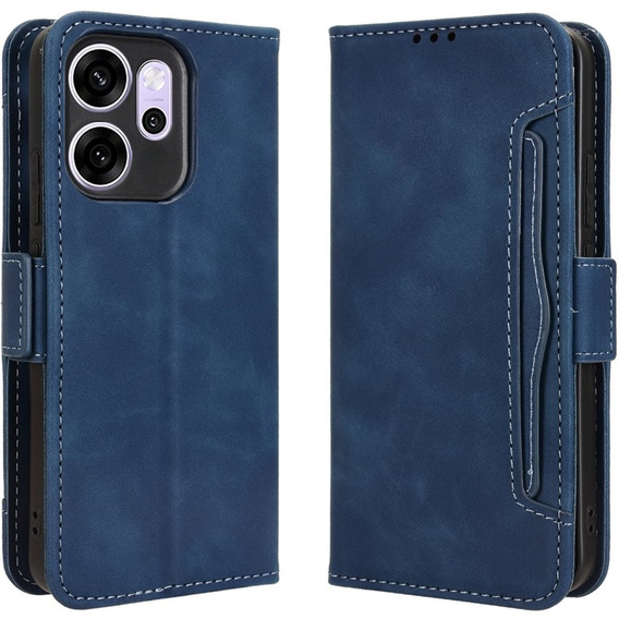 Klopové pouzdro pro Oppo Reno 14F, slot na karty, peněženka, tmavě modré