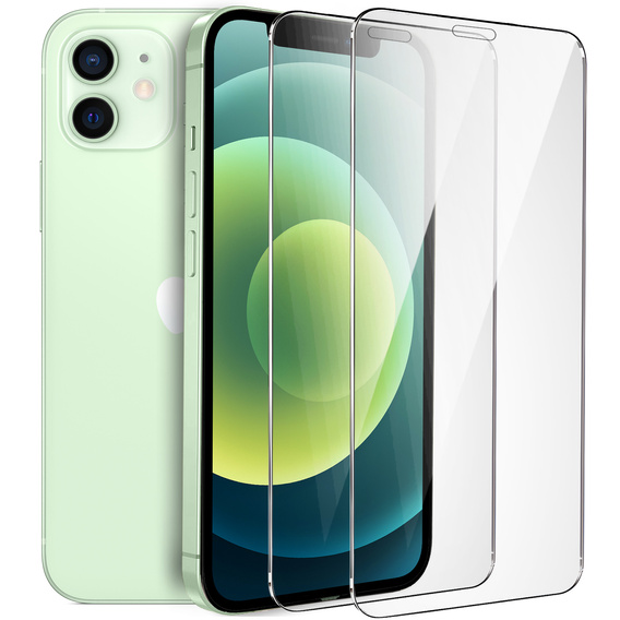 2x tvrzené sklo pro iPhone 12/12 Pro, ERBORD 9H Hard Glass na displeji