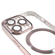 Pouzdro pro iPhone 13 Pro, Electro MagSafe, růžové + sklo na displej