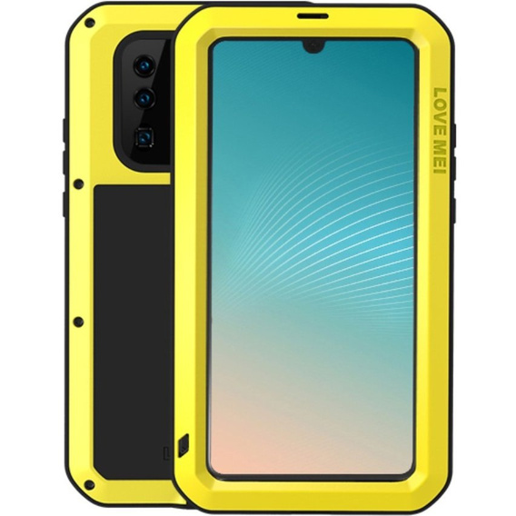Pouzdro Love Mei pro Huawei P30 Pro, armored with glass, žluté / černé