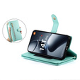 Klopové pouzdro pro Xiaomi 14T Pro, Wallet Zipper Pocket, zelené