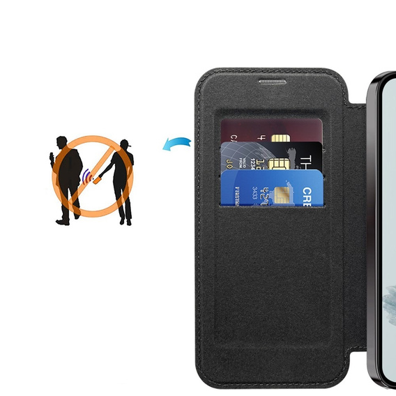 Klopové pouzdro pro Google Pixel 9A, RFID Wallet MagSafe CamShield, černé
