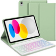 Pouzdro s podsvícenou bluetooth klávesnicí pro iPad 10.9 2022 (10 gen.), zelené