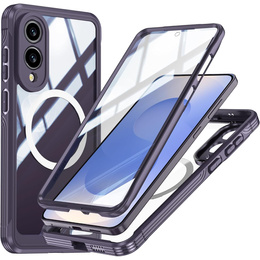 Pouzdro pro Samsung Galaxy S25 Edge, Shockproof, se sklem, pro MagSafe, fialové