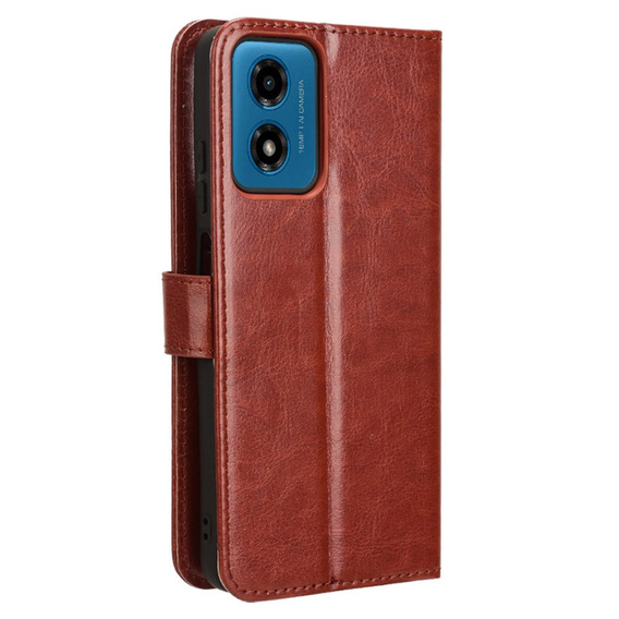 Klopové pouzdro pro Motorola Moto G24 / G24 Power / G04, Crazy Horse Wallet, hnědé