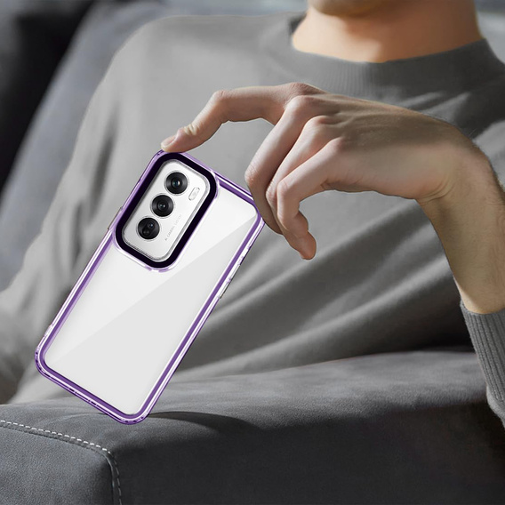 Pouzdro pro Oppo Reno 12, Fusion Hybrid, transparentní / fialové