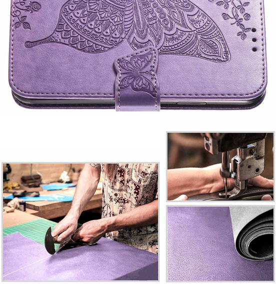 Klopové pouzdro pro Oppo Reno 13, Butterfly, fialové