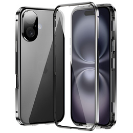 Pouzdro pro iPhone 16, Magnetic Dual Glass, černé