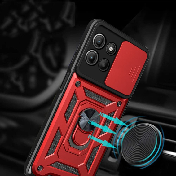 Pouzdro pro Motorola Moto G15 / Motorola Moto G15 Power, CamShield Slide, červené