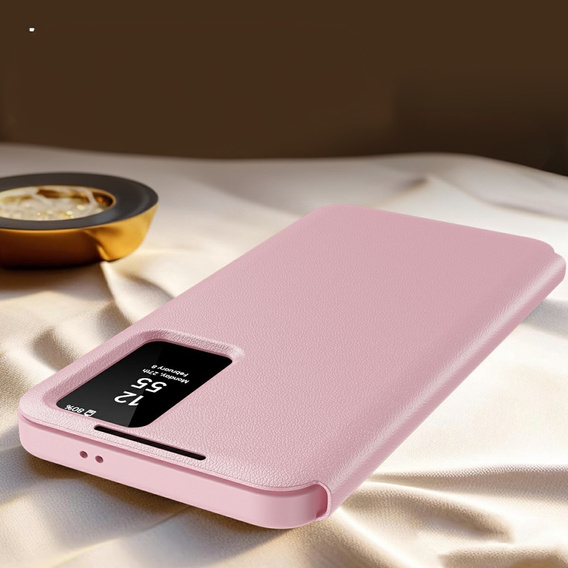 Flipové pouzdro pro Samsung Galaxy S25 Edge, Smart View Wallet, růžové