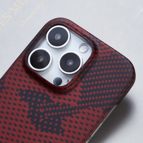 Pouzdro pro iPhone 16 Pro, Aramid Fiber MagSafe, červené