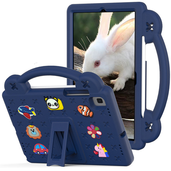 Dětské pouzdro pro Samsung Galaxy Tab S6 Lite 10.4 2020/2022 / Tab A7 2020 T500 / T505 / Tab S6 T860/T865, Cute Patterns, se stojánkem, námořnicky modré