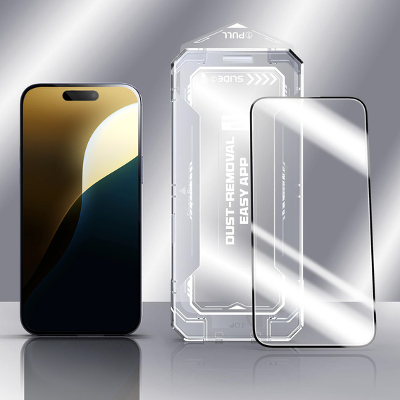 2x tvrzené sklo pro iPhone 16, ERBORD Easy App Full Screen Protector