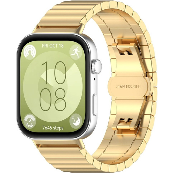 Ocelový náramek pro Huawei Watch Fit 4 / 4 Pro / 3, zlatý