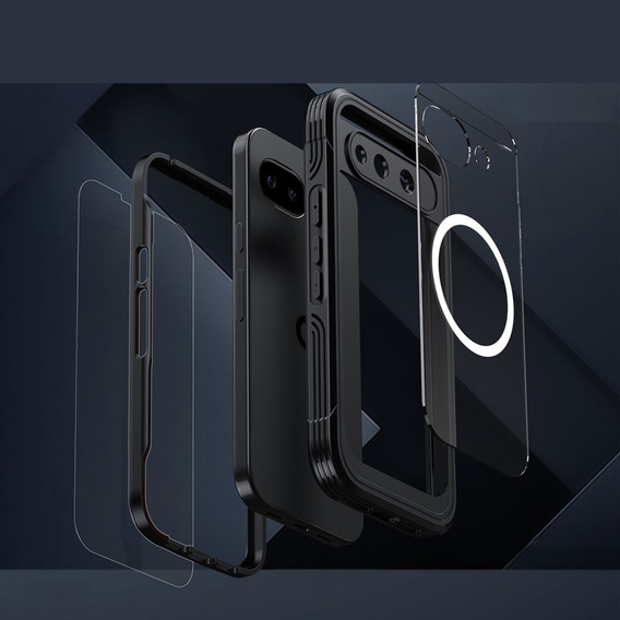 Pouzdro Shockproof se sklem, pro MagSafe pro Google Pixel 10a, černé