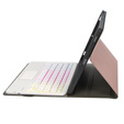 Pouzdro s podsvícenou bluetooth touchpad klávesnicí pro iPad 10.9" 2022 (10 gen.), růžové