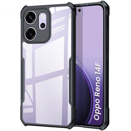 Pouzdro pro Oppo Reno 14F, vyztužené, průhledné s černými boky