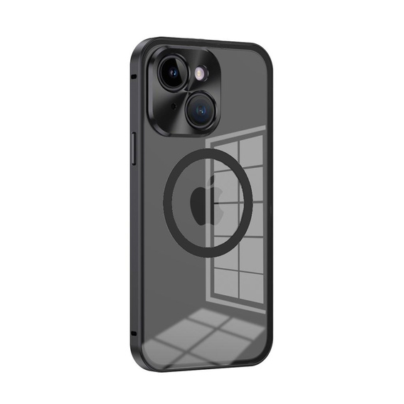 Magnetické pouzdro Dual Glass MagSafe pro iPhone 15, černé