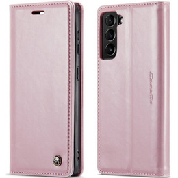CASEME flipové pouzdro pro Samsung Galaxy S21 FE, Waxy Textured, růžové