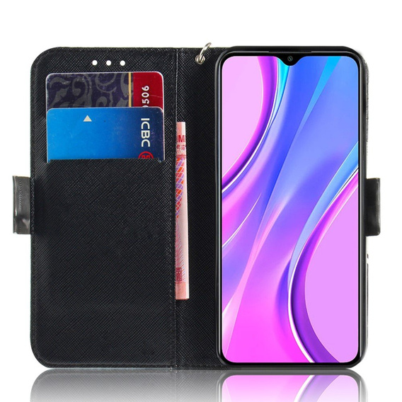 Klopové pouzdro pro Xiaomi Redmi 9, Wallet, Mandala Flower