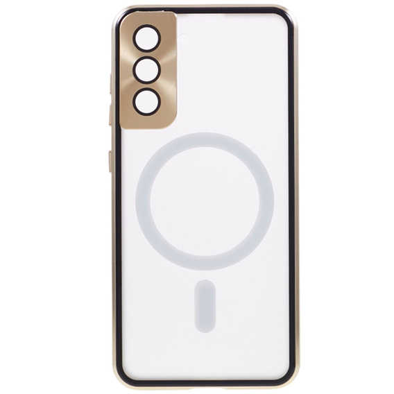 Magnetické pouzdro Dual Glass MagSafe pro Samsung Galaxy S22, zlaté