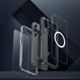 Pouzdro pro Samsung Galaxy S24 FE, Shockproof, se sklem, pro MagSafe, černé