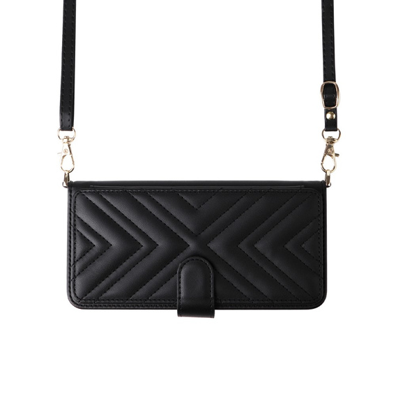 Flipové pouzdro pro Samsung Galaxy S25 Edge, Crossbody Leather Wallet, černé