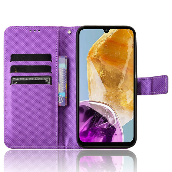 Klopové pouzdro pro Samsung Galaxy M15 5G, Wallet Smart Magnet, fialové