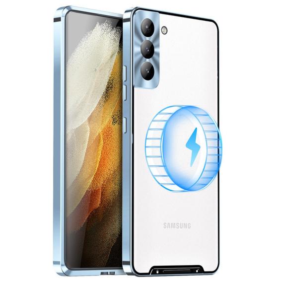 Ochranné pouzdro na fotoaparát pro Samsung Galaxy S21 FE 5G, CamShield MagSafe, transparentní / modré
