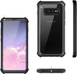 Pouzdro pro Samsung Galaxy S10 Plus, Dexnor Full Body Rugged, transparentní / černé