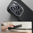 Pouzdro BENKS Kevlar pro iPhone 16 Pro Max, pro MagSafe, Carbon Fiber, černé