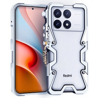 Pouzdro pro Xiaomi Poco F6 Pro, Aluminium Alloy Bumper, stříbrné