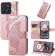 Klopové pouzdro pro Motorola Moto G86 5G, Butterfly, růžové rose gold