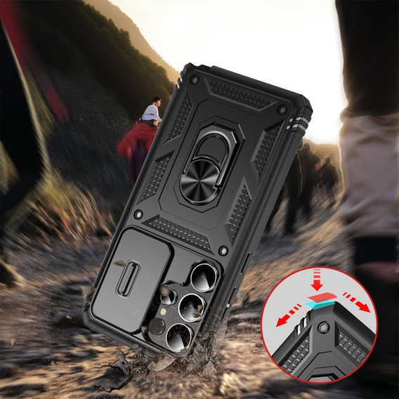 Pouzdro pro Samsung Galaxy S25 Ultra, KickStand Camera Lens, černé