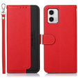 Klopové pouzdro pro Motorola Moto G73 5G, KHAZNEH RFID, červené / černé