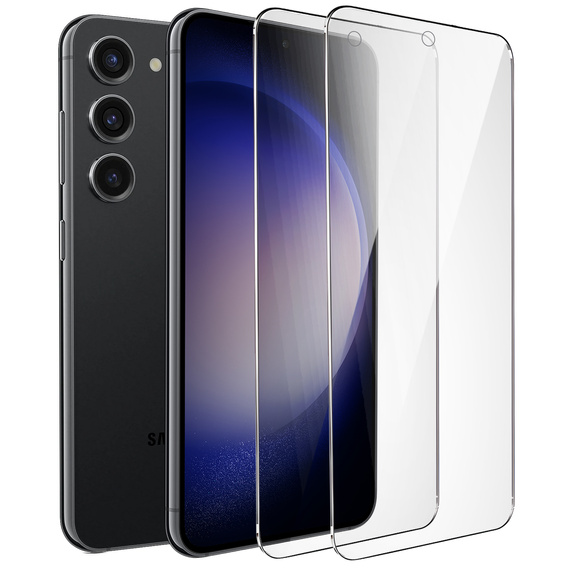 2x tvrzené sklo pro Samsung Galaxy S23, ERBORD 9H Hard Glass na displeji