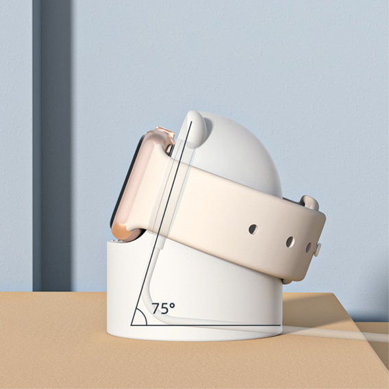 Silikonový nabíjecí stojánek pro Apple Watch 1/2/3/4/5/6/7/8/SE/Ultra, bílý