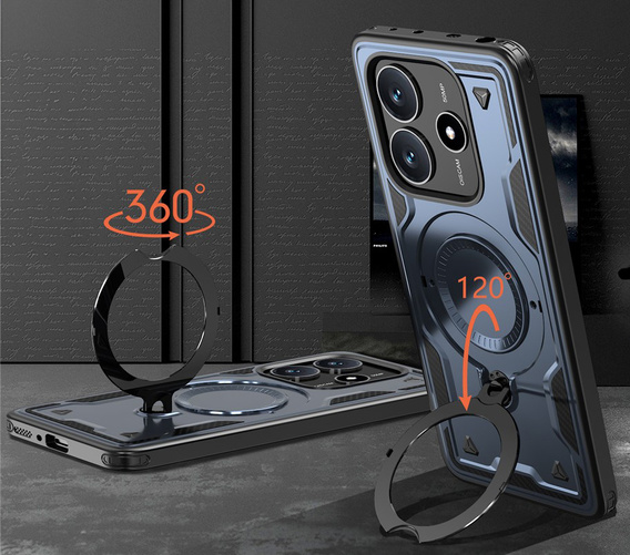 Pouzdro pro Xiaomi Redmi Note 14 5G, Military MagSafe, modré + 9H sklo