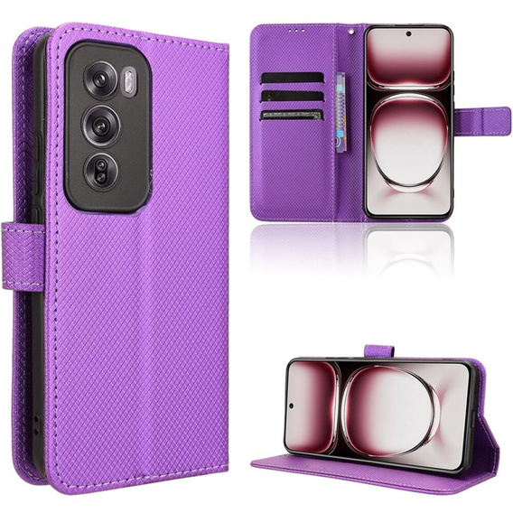 Klopové pouzdro pro Oppo Reno 12 Pro, Wallet Smart Magnet, fialové
